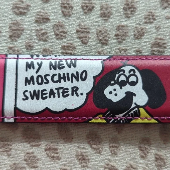 Moschino Logo Buckle Comic print leather belt - Picture 12 of 12